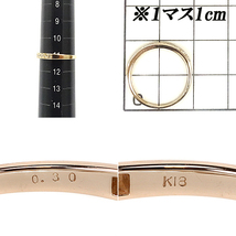 ダイヤモンド ハーフエタニティリング 0.30ct K18PG 一文字 細め 送料無料 美品 中古 SH105659_画像2