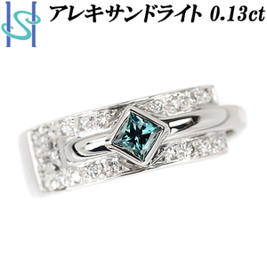  alexandrite ring 0.13ct diamond Pt900 free shipping beautiful goods used SH105717