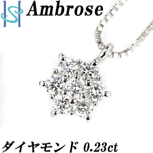 アンブローズ ダイヤモンド ネックレス Pt900 Pt850 六角形 ヘキサゴン ブランド Ambrose 送料無料 美品 中古 SH105840