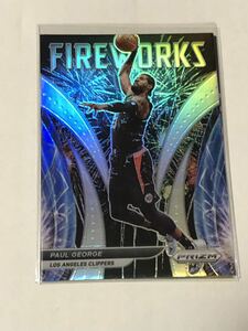 Paul George 2021-22 Panini Prizm Fireworks Silver Holo #22 Clippers