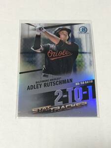 2020 Bowman Chrome #ST-18 Stat Tracker Adley Rutschman Refractor Orioles