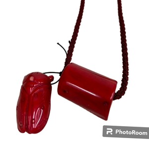  river mountain ... necklace accessory coral .. red .. size... width 2. length width 4. jpy pillar size... width 3. length width 3.5.