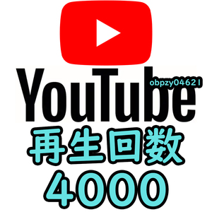 【収益化可能】Youtube 再生回数 4000回 減少生涯保証 収益化可能 操作不要 URLのみでOK / ユーチューブ 再生数 視聴回数