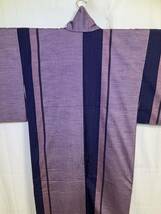 紬　正絹　縦縞模様　紫色地　着物　和服　和装　着物コーデ　リメイク　衣装　百貨店　高級_画像10