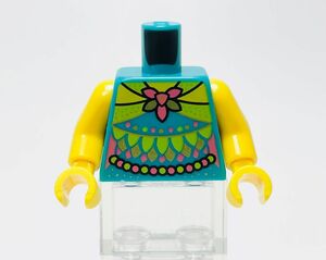 【新品未使用】レゴ　LEGO　ミニフィグ　トルソー　ボディ　158 ドレス　キラキラ　ダークターコイズ