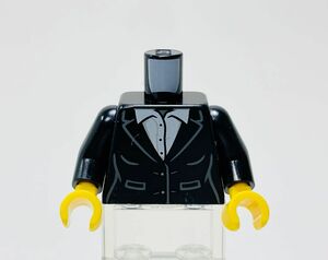 【新品未使用】レゴ　LEGO　ミニフィグ　トルソー　ボディ　156 ジャケット　シャツ　ブラック　ホワイト