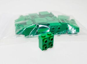 【新品未使用】レゴ　LEGO　ブロック　1面スタッド　1x2x1 2/3 グリーン　緑　24個