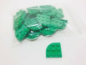 【新品未使用】レゴ　LEGO　プレート　ラウンドコーナー　3x3 グリーン　緑　24枚　３×３