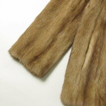 r6f032205★Nakamura Fur パステルミンク コート 着丈68cm 9.5号_画像4