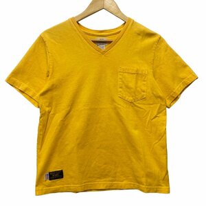 WTAPS ダブルタップス 16SS BLANK S/S-V / TEE COTTON ポケット付 Vネック Tシャツ USA製 半袖 イエロー サイズ S 正規品 / B5028