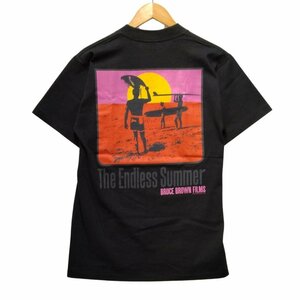 BRUCE BROWN FILMS THE Endless Summer ヴィンテージ プリント Tシャツ 半袖 袖、裾シングルステッチ ブラック S 正規品 / m20248