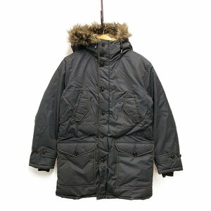 RRL ダブルアールエル TYPE M-47 FIELD PARKA 加工 ナイロン フードジャケット グレー/ナチュラル×ブラウン サイズS 正規品 / 31097