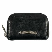 CHROME HEARTS クロムハーツ ラウンドファスナージップ レザーコインケース ウォレット 財布 ブラック 正規品 / 33848_画像1