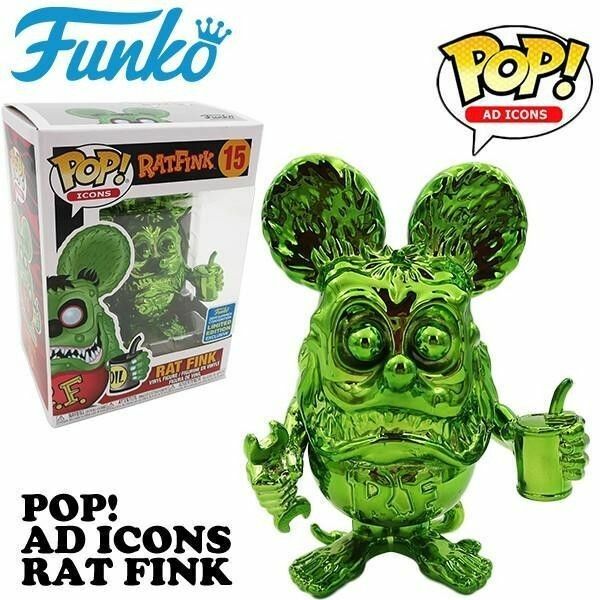 【ラット フィンク フィギュア FUNKO POP!】グリーン クローム ソフビ RAT FINK 人形　送料無料