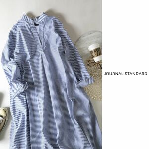 1.2万☆ジャーナルスタンダード JOURNAL STANDARD0☆洗える 綿100% タイプライターノーカラーAラインワンピース☆N-H 1879