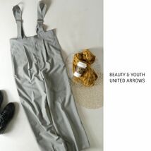 超美品☆ユナイテッドアローズ/BEAUTY & YOUTH☆洗える シンチバッグサスペンダー付きワイドスラックス Mサイズ☆N-H 1875_画像1