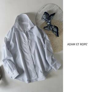 アダムエロペ Adam et Rope☆洗える ストライプデザインシャツ☆M-B 2060