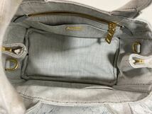 j519 PRADA プラダ カナパ トートバッグ ハンドバッグ ショルダーバッグ B2439G デニム グレー BIANCO_画像6