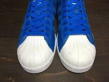 ★adidas アディダス SUPERSTAR スーパースター キャンバス 青×白 2015年製 27.5cm Used 検 80's スケートボーディング スニーカー_画像4