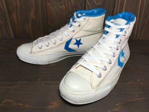 ★CONVERSE コンバース シェブロンスター CHEVRONSTAR 白×水 ノースカロライナ カラー 26.5cm Used 検 オールスター マイケル ジョーダン