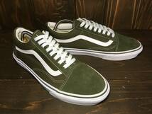 ★VANS バンズ 国内企画 OLD SKOOL オールドスクール カーキ グリーン×白 26.5ｃm 極美品 Used 検 SK8 スリッポン スタイル36_画像6