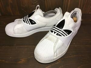 ★adidas アディダス SUPER STAR スーパースター Slip on スリッポン 白×黒 2021年製 26.0cm Uesd 検 スニーカー 80's