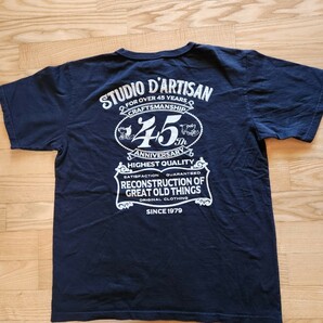 新作 送料込★STUDIO D'ARTISAN ステュディオダルチザン SP-095 45周年記念 半袖Tシャツ ANNIVERSARY USAコットン 日本製 ブラック XLの画像2