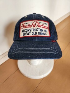 新作　送料込★STUDIO D'ARTISAN　ステュディオダルチザン　D7556 デニム　ワッペン付きキャップ　CAP ブルー