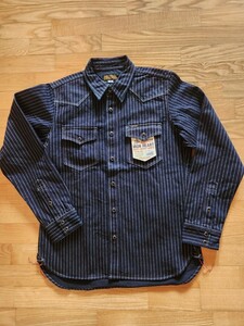 送料込★IRON HEART　アイアンハート　IHSH-62 12oz WABASH STRIPE WESTERN SHIRTS ウォバッシュ長袖ウエスタンシャツ　インディゴ　XXL