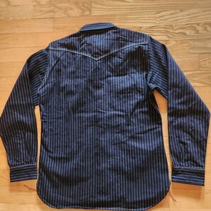 送料込★IRON HEART アイアンハート IHSH-62 12oz WABASH STRIPE WESTERN SHIRTS ウォバッシュ長袖ウエスタンシャツ インディゴ XXLの画像4