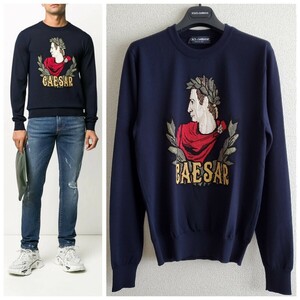 美品 DOLCE&GABBANA 刺繍入りセーター ニット 