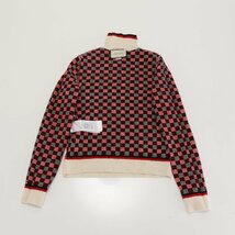 ■美品■グッチ■ブロック チェック■格子柄■ハイネック ニット■シルク■アパレル■服■長袖 ブラック 人気 レディース TFT 0622-1F2_画像6