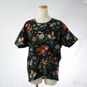 ■オールド グッチ■フラワー 花■半袖 Ｔシャツ■アパレル■服 洋服■人気 定番 おしゃれ かわいい ブラック レディース MMT D14-2