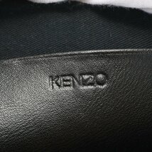 ■美品■KENZO■ケンゾー■オーロラ ロゴ レザー セカンドバッグ クラッチ 書類 ポーチ 通勤 ビジネス トート ブラック メンズ EEE O4-1_画像10