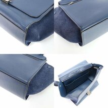 1円■美品■セリーヌ■トラペーズ ミディアム レザー 2WAY ショルダーバッグ 肩掛け トート ハンド 本革 ネイビー レディース EEM T12-8_画像9