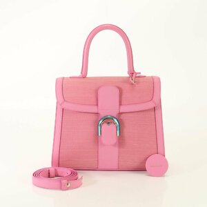 ■新品同様 DELVAUX デルヴォー ブリヨン MM レザー 2WAY ショルダーバッグ 斜め掛け ハンド ピンク ブランド レディース AET 1208-E3