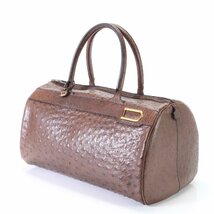 ■美品■DELVAUX デルヴォー オーストリッチ レザー トート バッグ ショルダー ハンド 本革 ブラウン 茶色 レディース EEM U1-10_画像2