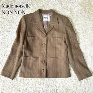 マドモアゼルノンノン ツイード ヘリンボーン ジャケット ブルゾン アウター Mademoiselle NON NON　パパス