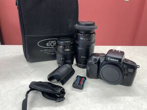 【ジャンク】Canon キャノン EOS 750QD フィルムカメラ　レンズ CANON ZOOM LENS EF 35-105mm 1:3.5-4.5 / 70-210mm 1:4 ケース　付属品付