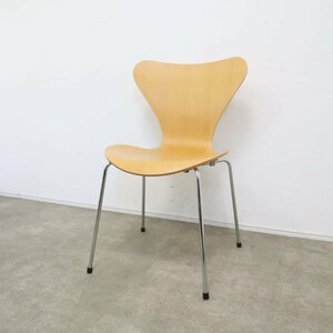 Fritz Hansen フリッツ・ハンセン セブンチェア クロームレッグ 北欧 デンマーク 椅子 ビーチ ナチュラル No.4【3C2403014】