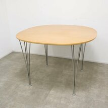 Fritz Hansen フリッツハンセン ダイニングテーブル Bテーブル スーパー円 杢目 北欧 デンマーク【3C2403027】_画像1