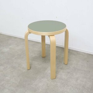 Artek アルテック STOOL60 スコープ別注 リノリウム スツール 4本脚 スタッキング オリーブ 20 丸椅子【3D2403044】