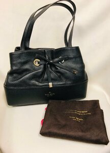 qof.Z0A01　kate spade NEW YORK ケイトスペード　レザーハンドバッグ　リボンモチーフ　ブラック