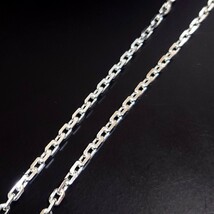 5938 SILVER925 4面カットアズキネックレスチェーン45cm/4mm 27-45 シルバー925 あずき 楕円 シンプル ちょい太めでそのまま着けてお洒落☆_画像4