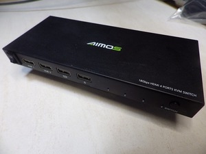 HDMI KVMスイッチ4ポート PC切替器4K@60Hz USBケーブル付き