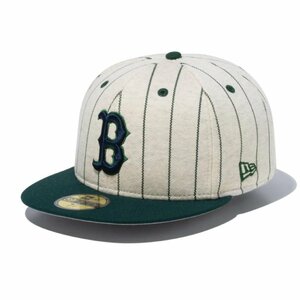 新品 NEWERA ニューエラ キャップ ツートン 2トーン ピンストライプ クラシカル レトロ 59FIFTY 5950 ボストンレッドソックス 758 7 5/8