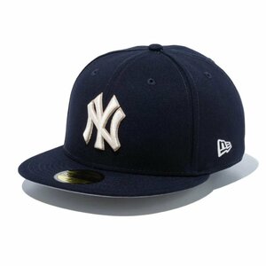 新品 NEWERA ニューエラ キャップ NY ニューヨークヤンキース ツバ裏グレー 59FIFTY 5950 ネイビー 紺 712 7 1/2