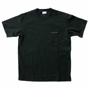 新品 Columbia コロンビア ポケットTシャツ ポケtee Tシャツ 半袖 シンプル ワンポイント刺繍 黒 ブラック アウトドア M