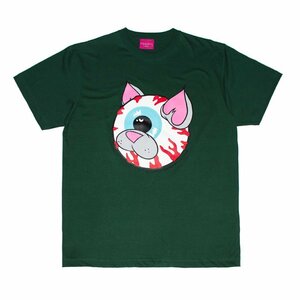 セール 新品 MISHKA ミシカ USグラフィック Tシャツ キープウォッチ 目玉プリント ポップ キュート ストリート 緑 ダークグリーン M