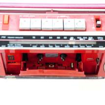 NA4852 ラジオ受信〇 テープ再生× 簡易クリーニング済 SANYO サンヨー 小型ラジカセ 赤 レッド MR-U4SF 昭和レトロ レトロ 検S_画像6